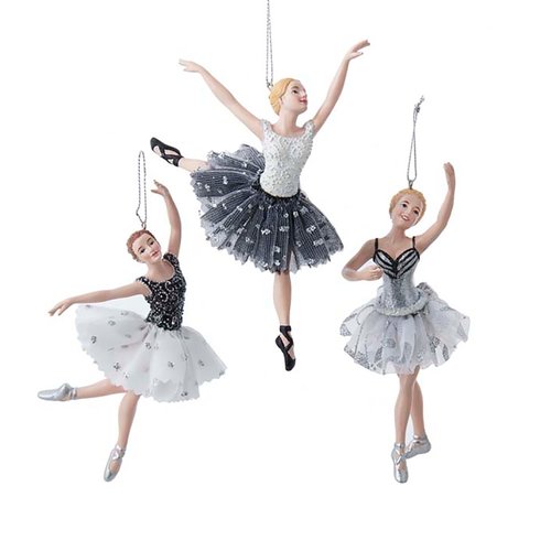 Kurt S. Adler Ornament Ballerina zwart/zilver