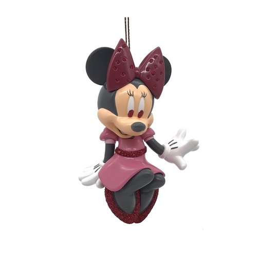 Kurt S. Adler Ornament Disney Minnie Mouse roze met glitter