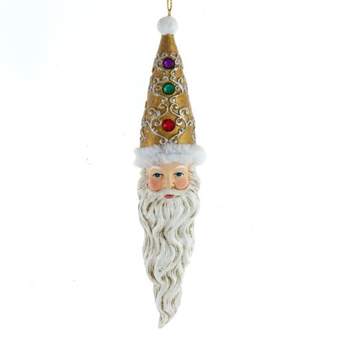 Kurt S. Adler Ornament Kerstman hoofd wit/goud