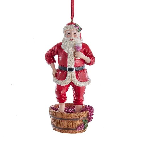 Kurt S. Adler Ornament Kerstman met stampende druiven