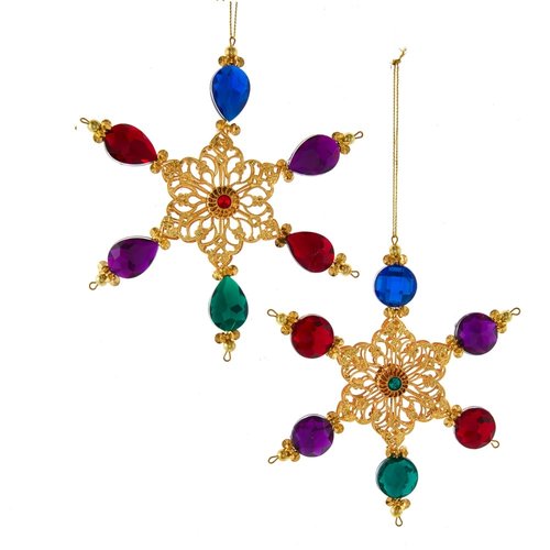 Kurt S. Adler Ornament Multi kleuren jewel sneeuwvlok