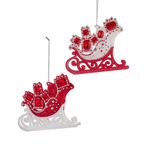 Kurt S. Adler Ornament Slee rood/wit