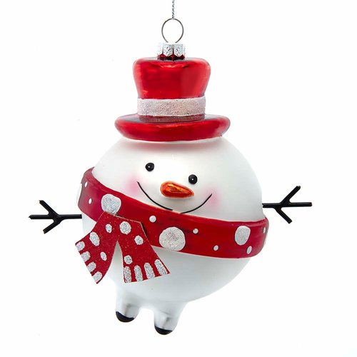 Kurt S. Adler Ornament Sneeuwman rood/wit