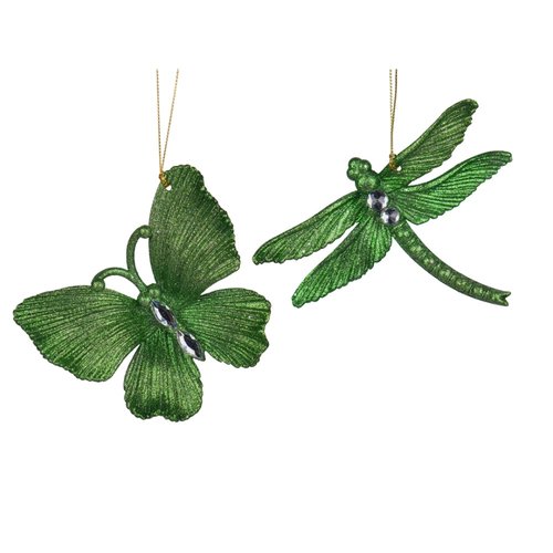 Kurt S. Adler Ornament Vlinder/Libelle glitter groen