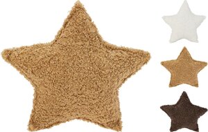Kussen Ster teddy, 3 kleuren - B 43 x H 30 cm