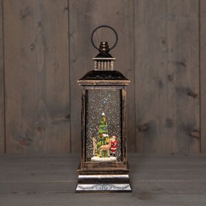 Lantaarn kerstman glitterwater - afbeelding 1