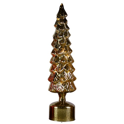 LED draaiende kerstboom groen - D 10  H 36,5 cm - afbeelding 1