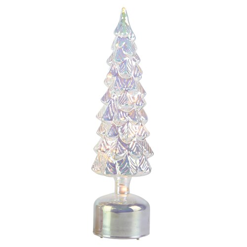 LED draaiende kerstboom ice - D 10 x H 36,5 cm - afbeelding 1