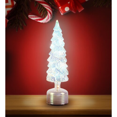 LED draaiende kerstboom ice - D 10 x H 36,5 cm - afbeelding 2