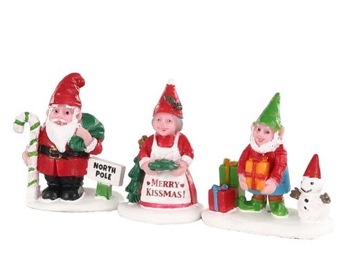 Lemax Christmas garden gnomes, set of 3