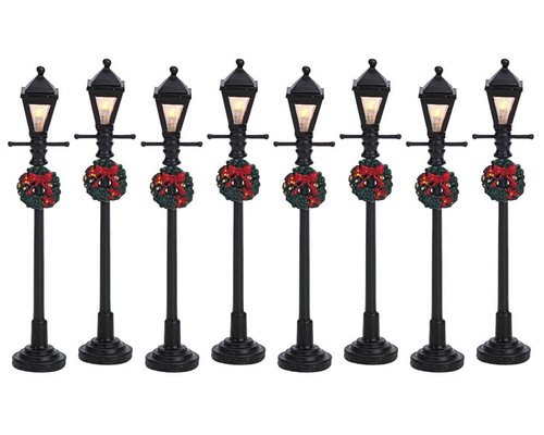 Lemax Gas lantern street lamp, set of 8, B/O (4,5V)