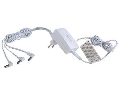 Lemax Power adaptor, 4,5V white, 3-output, fixed plug