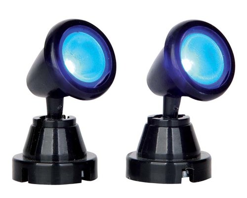 Lemax Round spot light, blue, set of 2, B/O (4,5V)