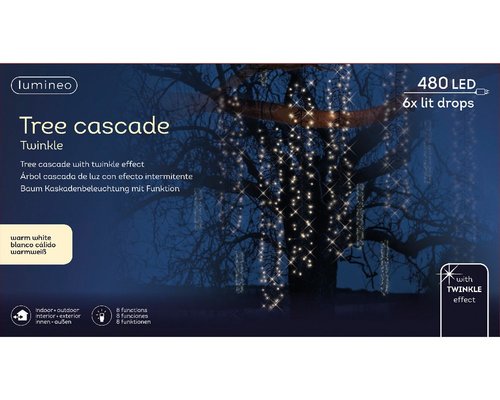 Lumineo Tree cascade chaser warm wit 480 L -  cm - afbeelding 1