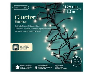 Lumineo LED Cluster Flash lights 1128L Warm wit - 1000 cm - afbeelding 1