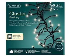 Lumineo LED Cluster Flash lights 768L Warm wit - 600 cm - afbeelding 1