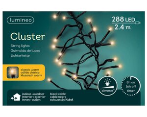 Lumineo LED cluster klassiek warm/zwart 288 L - 260 cm - afbeelding 3