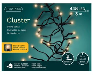 Lumineo LED cluster klassiek warm/zwart 448 L - 420 cm - afbeelding 3