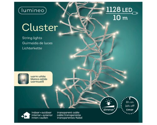 Lumineo LED cluster warm wit/transparant 1128 L - 1050 cm - afbeelding 4