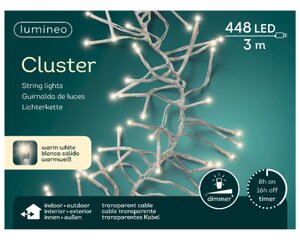 Lumineo LED cluster warm wit/transparant 448 L - 420 cm - afbeelding 4