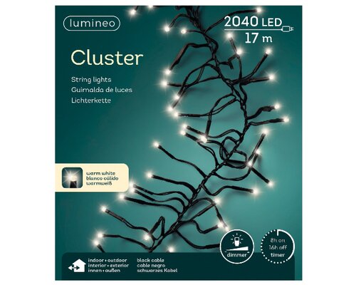 Lumineo LED cluster warm wit/zwart 2040 L - 1900 cm - afbeelding 4