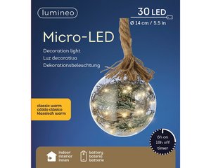 Micro LED Bal touw BO Takjes / Klassiek warm - 30 L - afbeelding 4