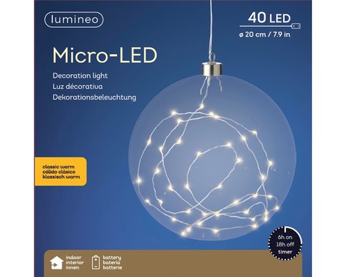 Micro LED Bal touw BO Transparant / Klassiek warm - 40 L - afbeelding 3