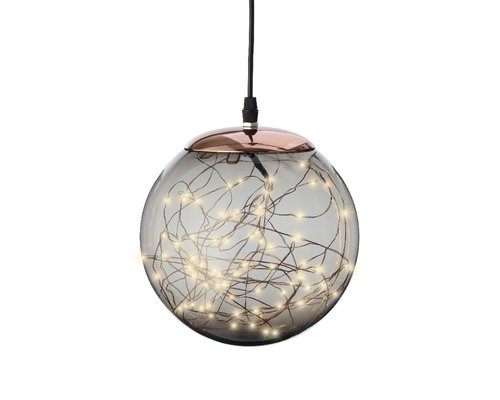 Micro LED ball plastic hanging smokey/classic warm 20cm 80L - afbeelding 1