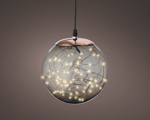 Micro LED ball plastic hanging smokey/classic warm 20cm 80L - afbeelding 2