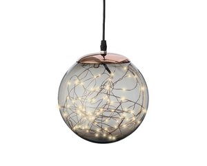 Micro LED ball plastic hanging smokey/classic warm 30cm 140L - afbeelding 1