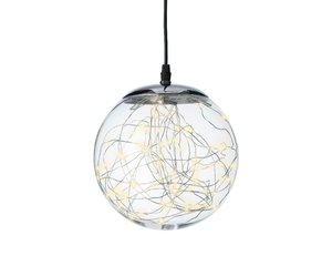 Micro LED ball plastic hanging transparant/warm wit 30cm 140L - afbeelding 1