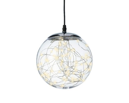 Micro LED ball plastic hanging transparant/warm wit 40cm 300L - afbeelding 1