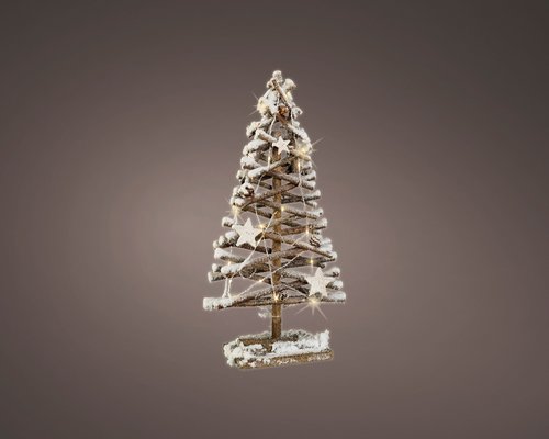 Micro LED boom rotan snowy tree BO 50cm 20L - afbeelding 2