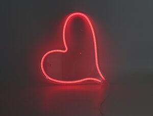 Neon sign 'Heart' B 30 x H 30 cm USB 2m rood