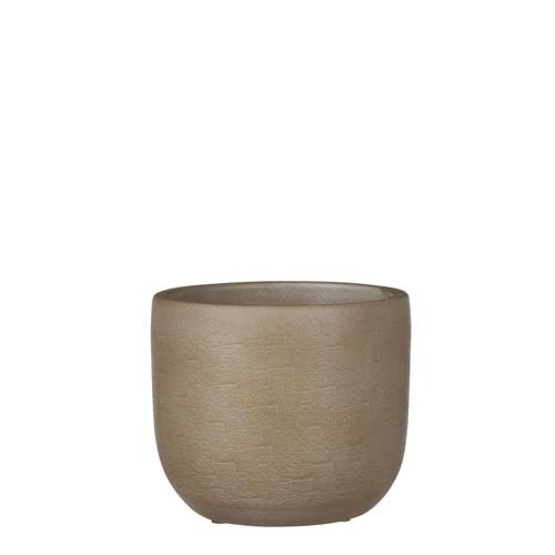 Nora pot rond taupe - h16xd17cm