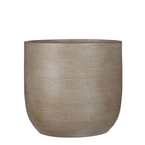 Nora pot rond taupe - h24xd25cm