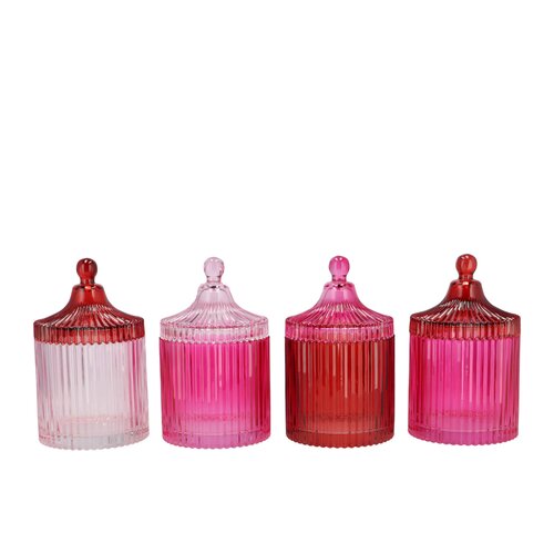 Opbergpot Bicolore Dutch roze jars - H 17 x D 11 cm