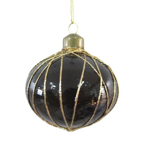 Ornament Chocolate Spiraal Zwart - Ø 8 x H 8 cm