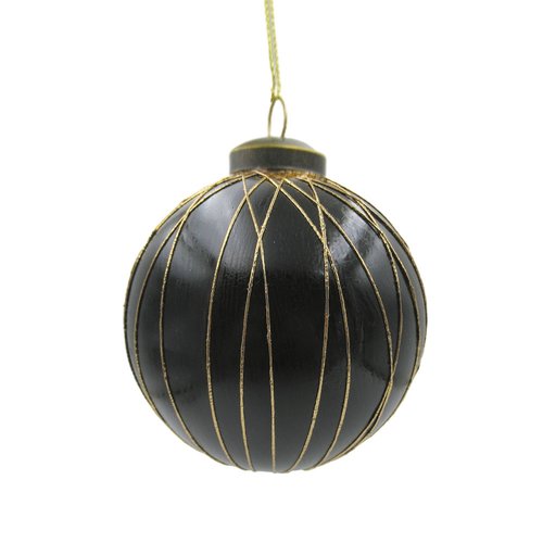 Ornament Chocolate Spiraal Zwart - Ø 8 x H 8 cm