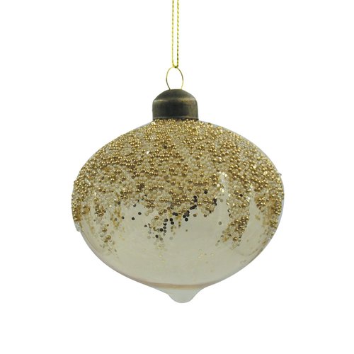 Ornament Clear Ui Goud - Ø 8 x H 8 cm