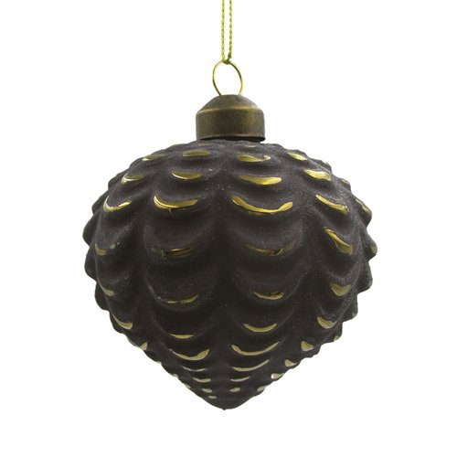 Ornament Matt Cone Zwart - H 8 x D 8 cm