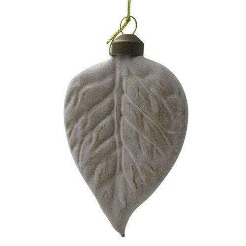 Ornament Sugar Blad crème goud - H 11,5 x D 3 cm