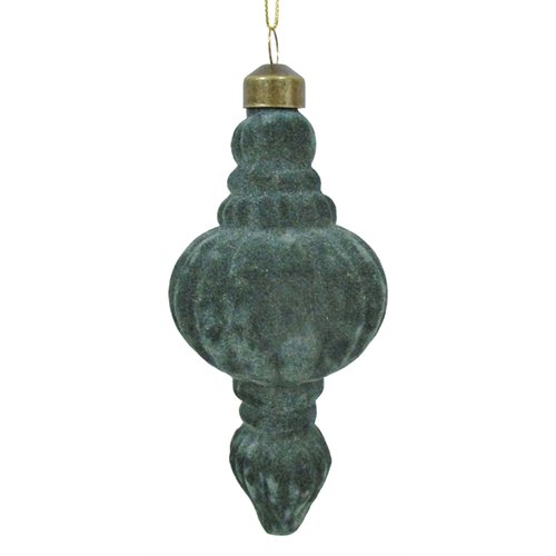 Ornament Velvet Classic Donker groen - Ø 7 x H 14 cm