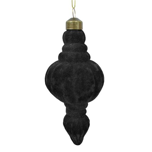 Ornament Velvet Classic Zwart - Ø 7 x H 14 cm