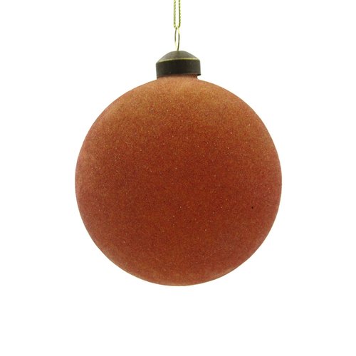 Ornament Velvet Rond Amber - H 10 x D 10 cm