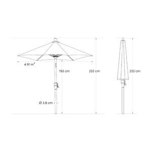 Platinum Stokparasol Riva Ø 250 cm Olijf - afbeelding 9