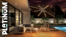 Platinum Zweefparasol Voyager T² Premium 270 x 270 cm Bruin - afbeelding 3