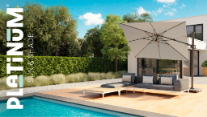 Platinum Zweefparasol Challenger T² Premium 260 x 350 cm Bruin - afbeelding 3