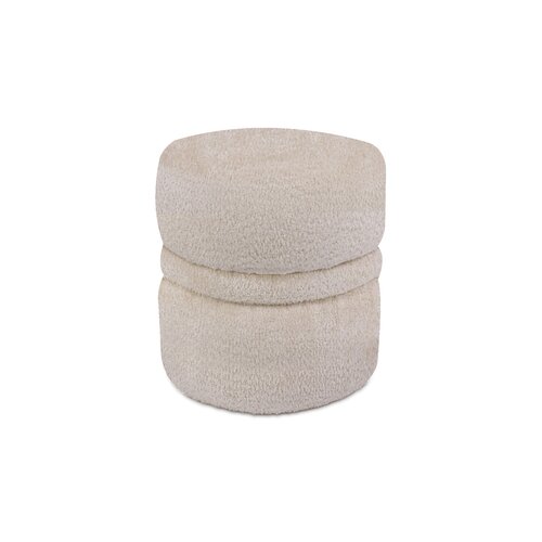 Poef D 43 x H 47 cm bouclé beige