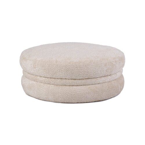 Poef rond D 80 x H 35 cm bouclé beige